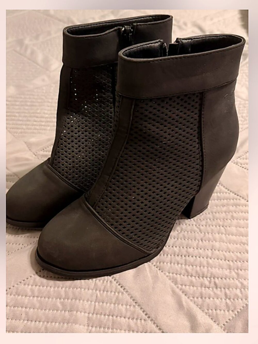 Steven Ella Black Boots Heeled Booties 6.5